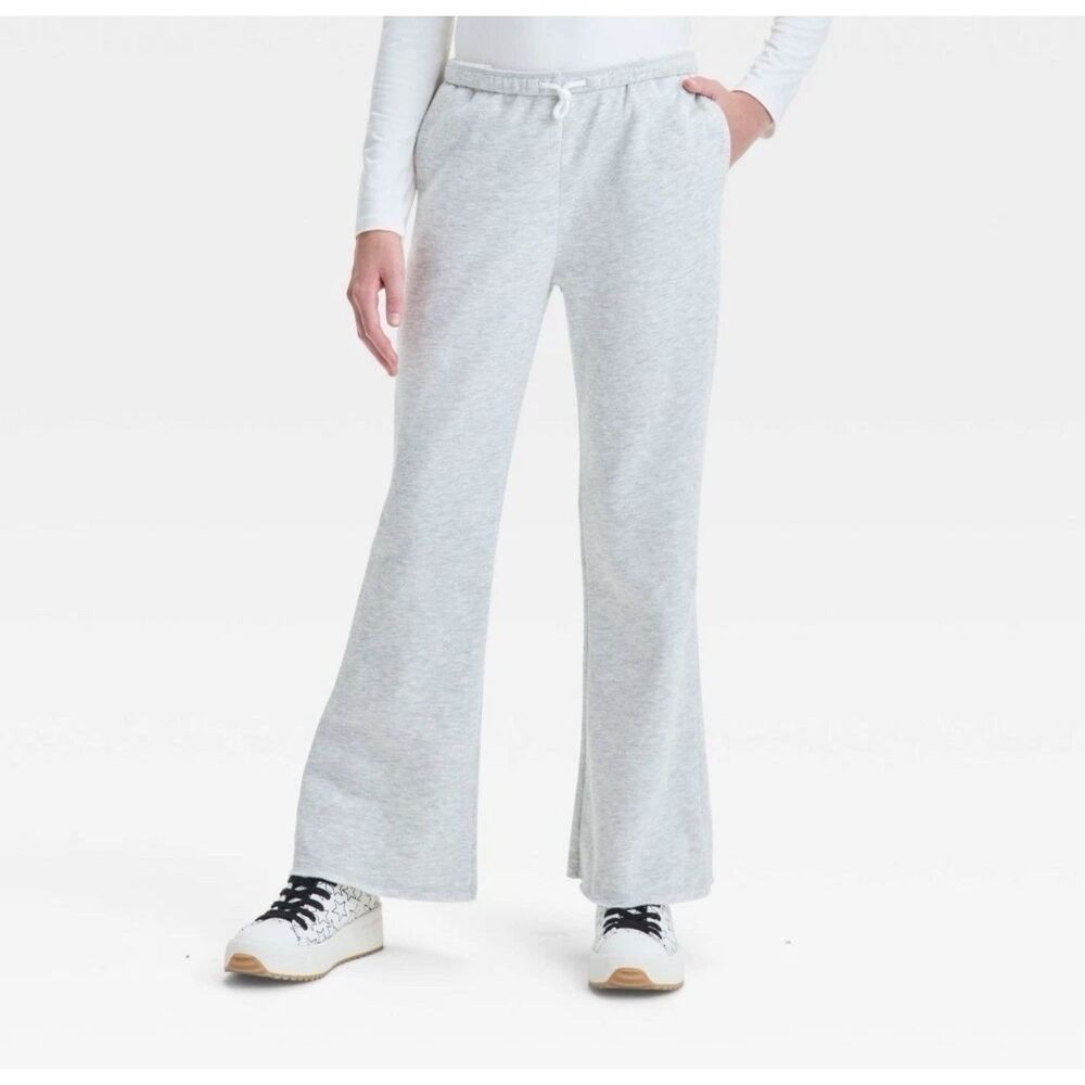 NWT Girls Fleece Flare Sweatpants Art Class‎ Heather Gray Medium 8 Trouser Wide